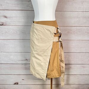 Acne Beige and Tan Midi Skirt